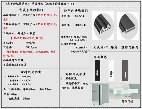 简辰极简门价目表电子画册